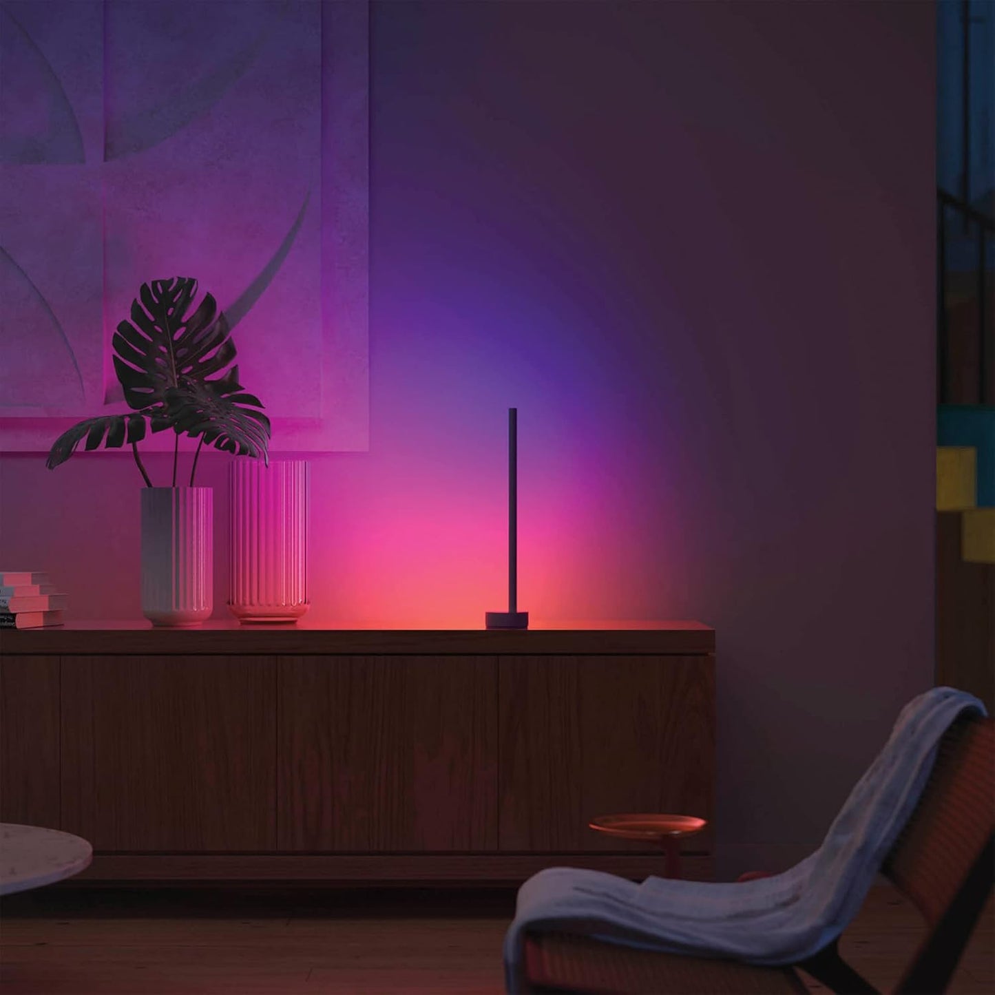 Philips Hue White and Color Ambiance Gradient Signe, Lampada da Tavolo LED, Smart, 16 Milioni di Colori, con Bluetooth, Bianca