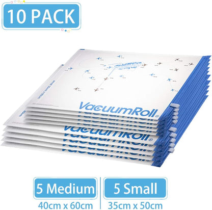 myHodo 10 Vacuum Bags for Clothes (5 60 x 40 cm, 5 50 x 35 cm), Space-Saving Bags and Vacuum Bags for Suitcase, Travel and Backpack, Reusable Bags, Transparent Resealable Bags