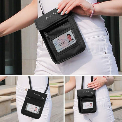 Number-One Neck Pouch Travel Wallet Passport Holder with RFID Blocking Waterproof Travel Security Bag for Your Money Credit Cards Cell Phones