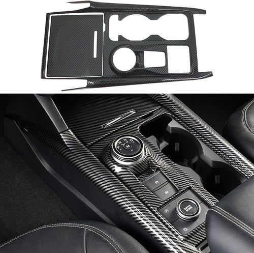 AOKIO Center Console Gear Shift Panel Cover Trim for Ford Explorer Interior Accessories 2020 2021 2022 2023 2024 (Carbon Fiber Style)