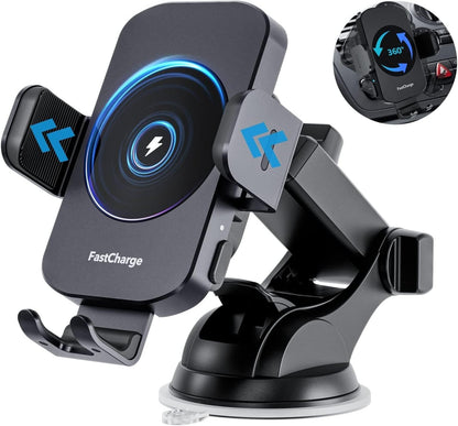 Wireless Car Charger, Fast Charging 15W Auto Clamping Car Charger Phone Holder Phone Mount for iPhone15 14 13 12 11 Pro Max Xs, Samsung Galaxy S23 Ultra S22 S21 S20 S10+ Note 9, etc