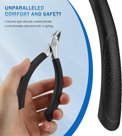 Cuticle Nippers,Thick Toenail Clippers,Toenail Clippers for Ingrown,Precision Toenail Clippers,Ergonomic Finger Nail Clippers for Adults, Seniors, Men and Women