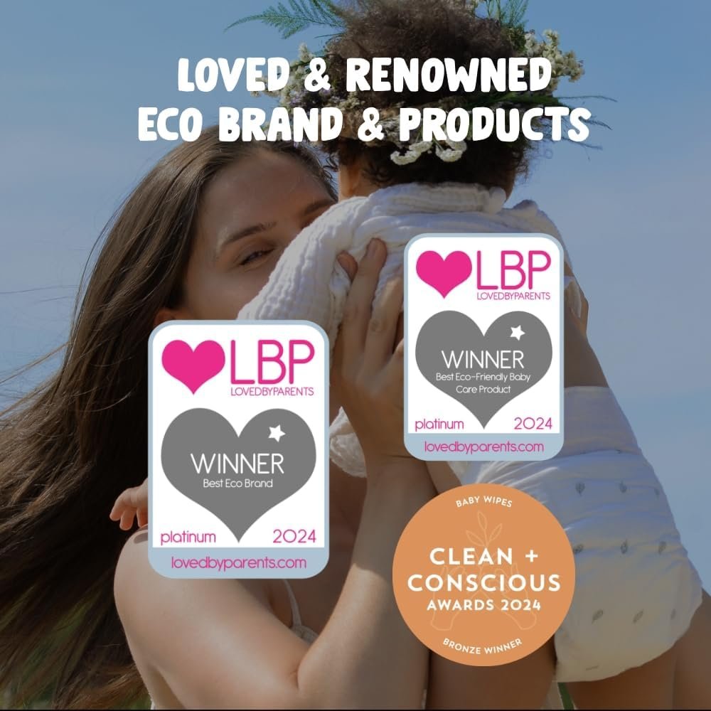 Eco by Naty Flushable Baby Wipes - Compostable and Plant-Based Wipes, Chemical-Free and Hypoallergenic Baby Wipes Safe for Baby Sensitive Skin (672 Count - 12 packs of 56)