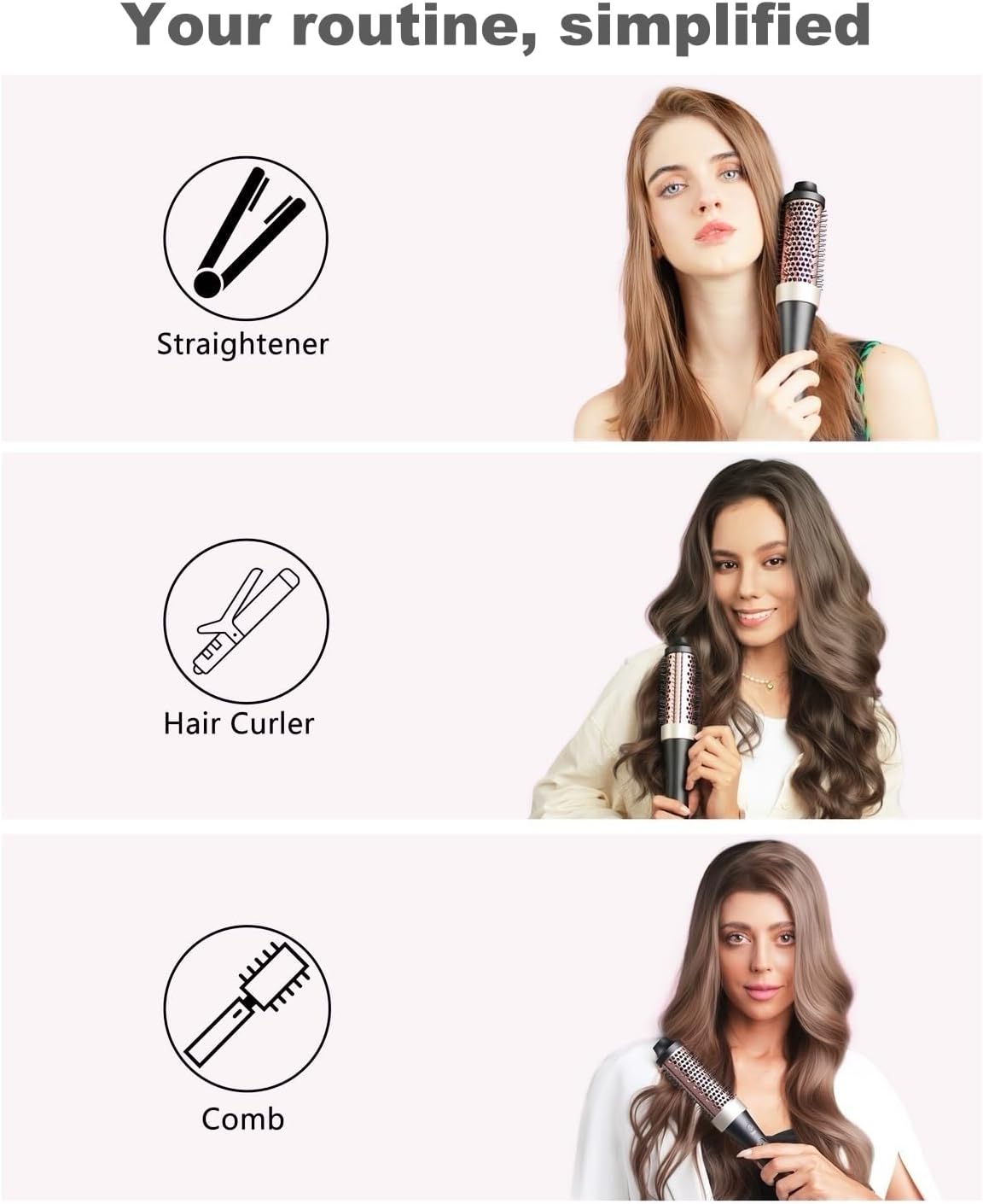 Ionic Thermal Brush Blowout Hot Brush 1.5 Inch Heat Hair Curling Brush 30s Fast Heated Round Brush Hair Styling Brush Dual Voltage Hot Curling Iron Brush for Easy Blowouts Styling