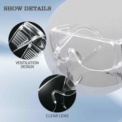 3 Pairs Clear Anti- Fog/Scratch Goggles over Glasses Goggles Eye Protective Polycarbonate Eyewear Safety Goggles for Shooting Labs Outdoor Welding Workplaces Safety Eye Protection