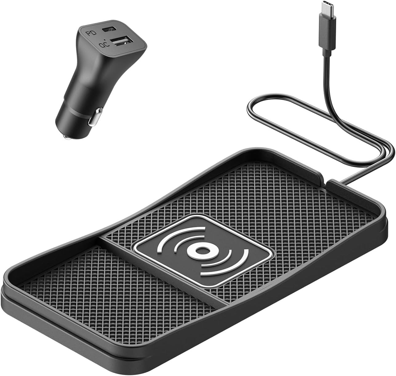 Wireless car Charger Charging pad 15W Fast Wireless Phone Charger Non Slip FastCharger for car Cell Phone Cordless Charging mat Compatible with iPhone 16/15/14/13/12 Pro Max,Samsung S23 S22 S20(S13)