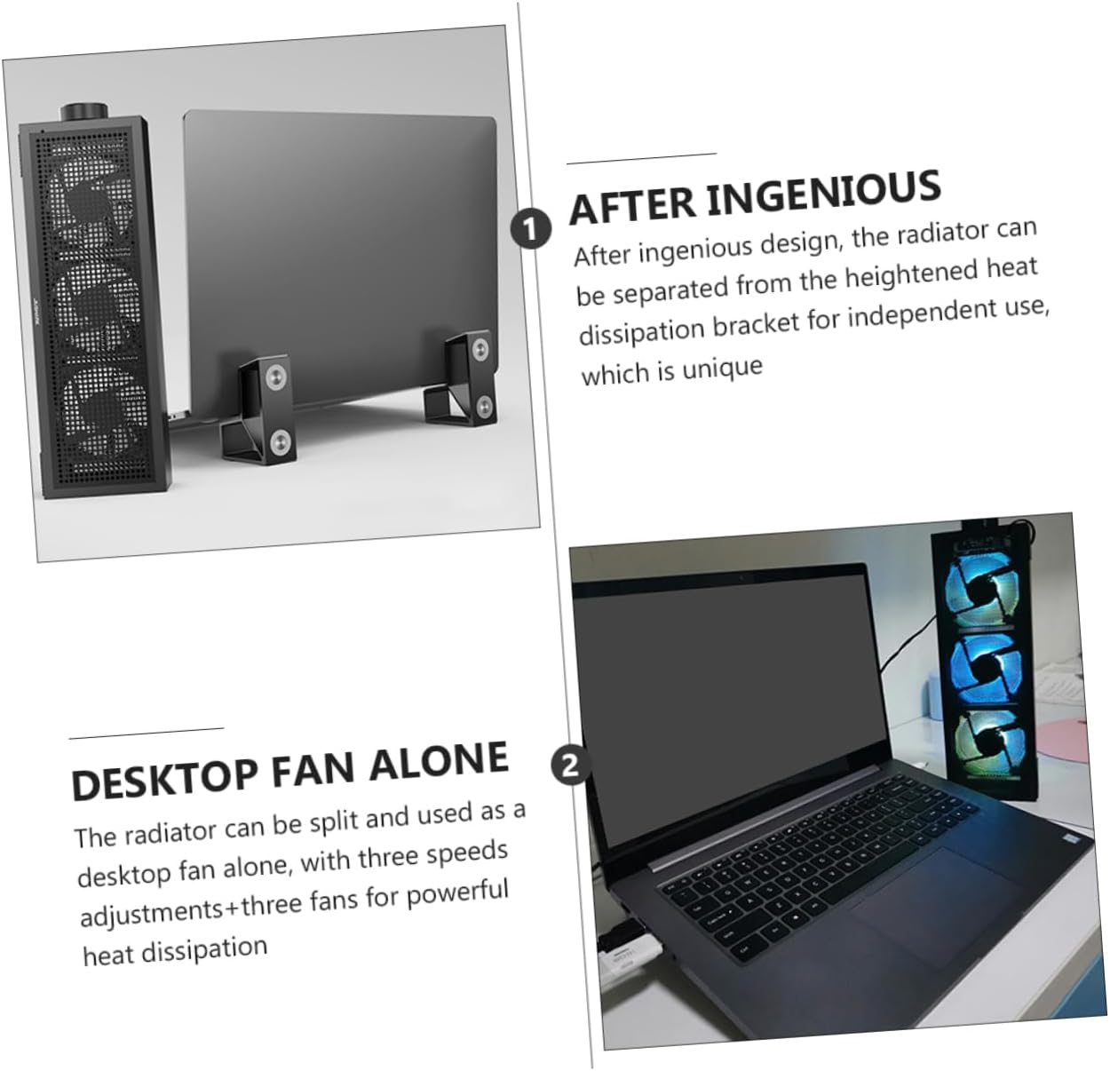 TEHAUX 1 Set RGB Laptop Cooler Stand with Height Gaming Laptop Cooling Pad Speed Fan for Enhanced Performance Ergonomic Design for Desk and Bed Use Durable Construction for Optimal
