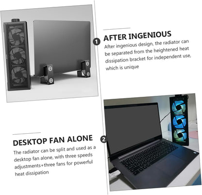TEHAUX 1 Set RGB Laptop Cooler Stand with Height Gaming Laptop Cooling Pad Speed Fan for Enhanced Performance Ergonomic Design for Desk and Bed Use Durable Construction for Optimal
