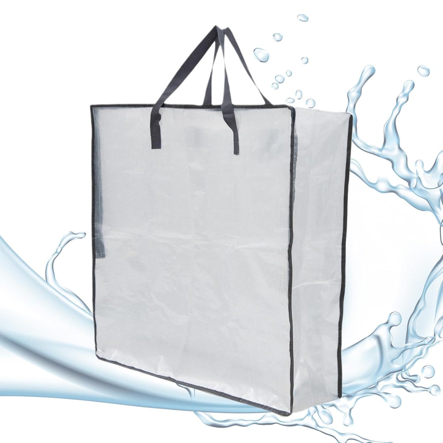 Clear Storage Bags With Zipper - Waterproof Packing Bags for Moving With Handle And Zipper - Packing Tote Organization Pouch Christmas Tree Sack for Winter Clothes Storage