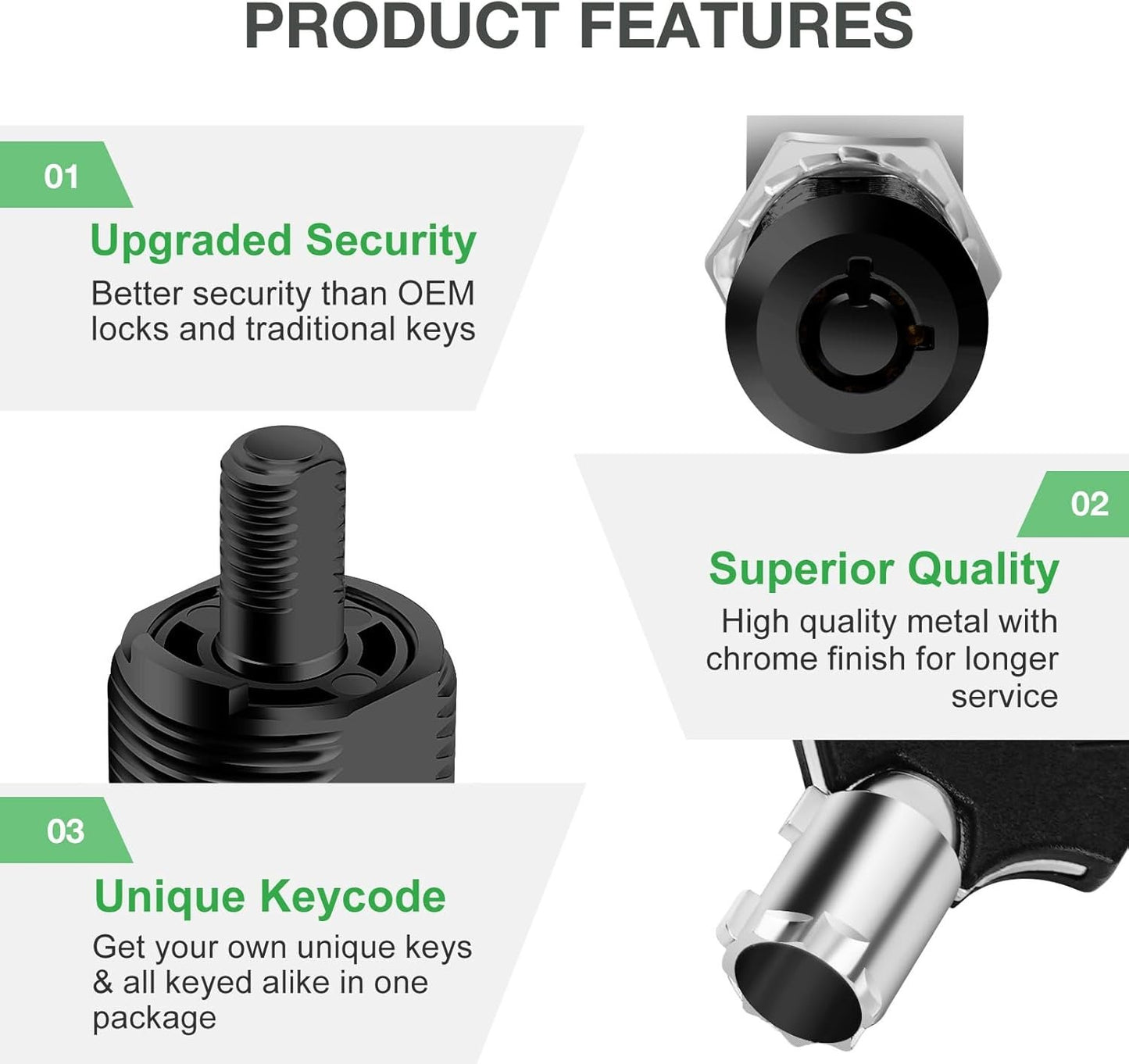 5 Pack Tool Box Lock with Keys, 5/8" RV Storage Lock Keyed Alike, Cabinet Lock Cam Locks for Toolbox Lock Replacement Mailbox RV Compartment Locks with Manual (Black -5 Pack, 5/8 Inch)