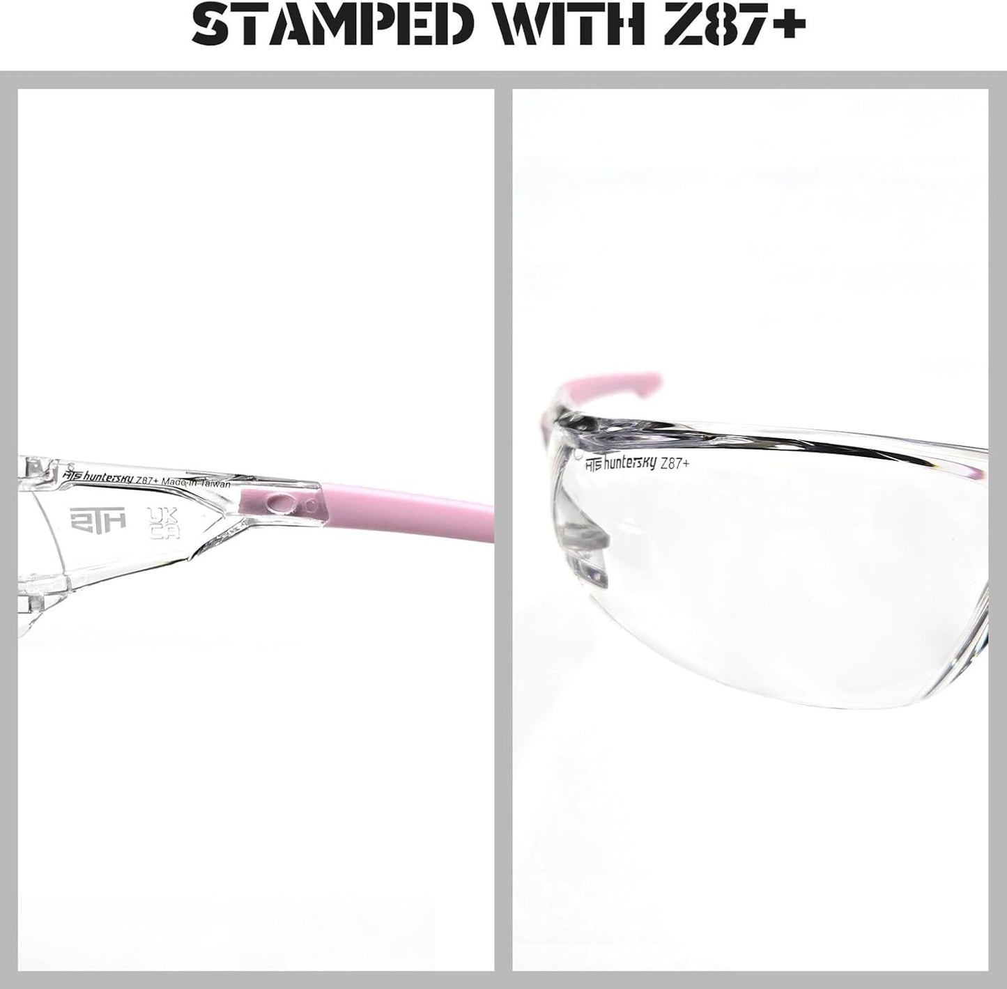 HTS HUNTERSKY S239 Sport Clear pink Small Glasses women youth protection from wind dust proof night bike riding cycling running