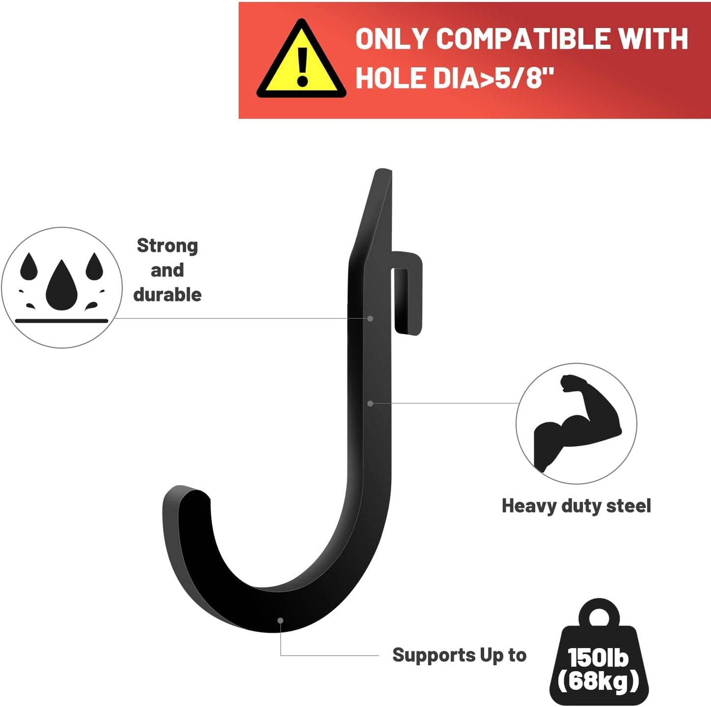 OMMUU 6PCS Squat Rack Holder Attachments for Home Gym Storage Heavy Duty Weight Rack Holder with Storage Hook for Resistance Bands Barbell Collars and Gym Accessories Gym Organization Made Easy with