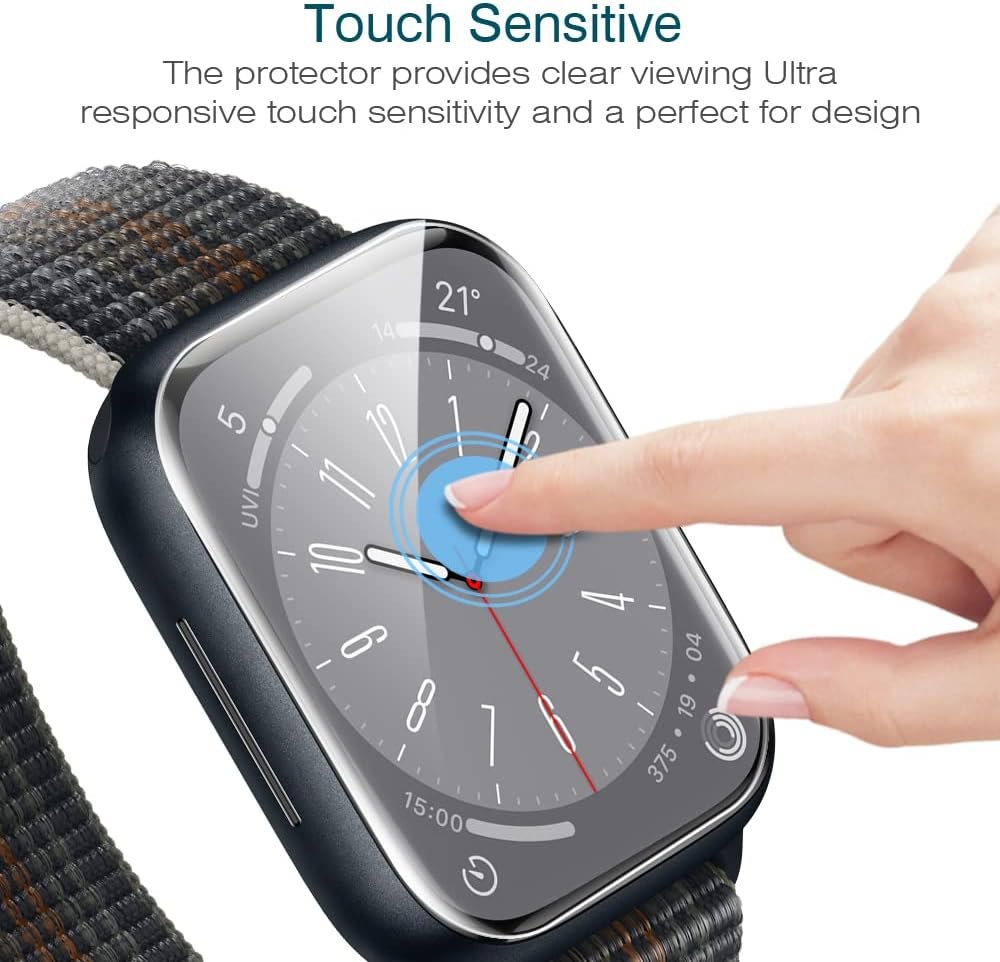 LK 6 Pack Screen Protector for Apple Watch Series SE/6/5/4/SE 2022 40mm, Apple Watch Series 9/8/7 41mm Screen Protector, Max Coverage, Bubble-Free, Anti-Scratch, iWatch 40mm Flexible TPU Clear Film