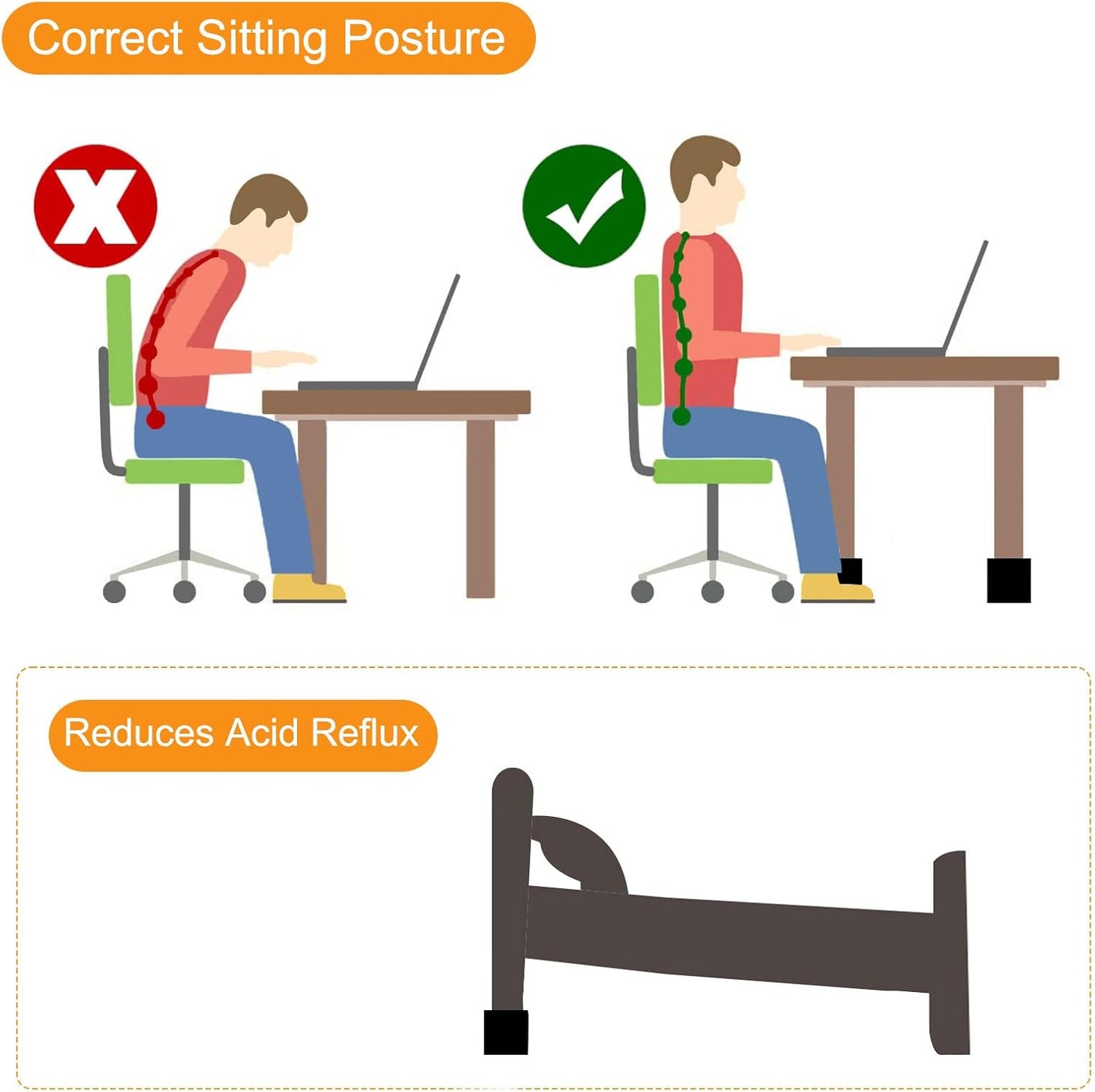 Uping Bed Risers for Furniture Table Riser Sofa Bed Riser Feet Furniture Riser, Height Increased by 5.5 cm