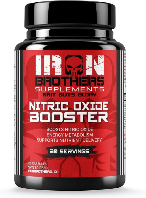 Iron Brothers Supplements - Nitric Oxide Booster | Nitric Oxide Supplements for Men | Pre-Workout with L-Arginine | Maximum Blood Flow & Vascularity | Increase Muscle Pumps, Energy & Endurance - 30 day