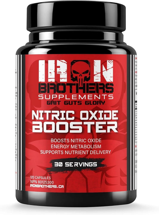 Iron Brothers Supplements - Nitric Oxide Booster | Nitric Oxide Supplements for Men | Pre-Workout with L-Arginine | Maximum Blood Flow & Vascularity | Increase Muscle Pumps, Energy & Endurance - 30 day