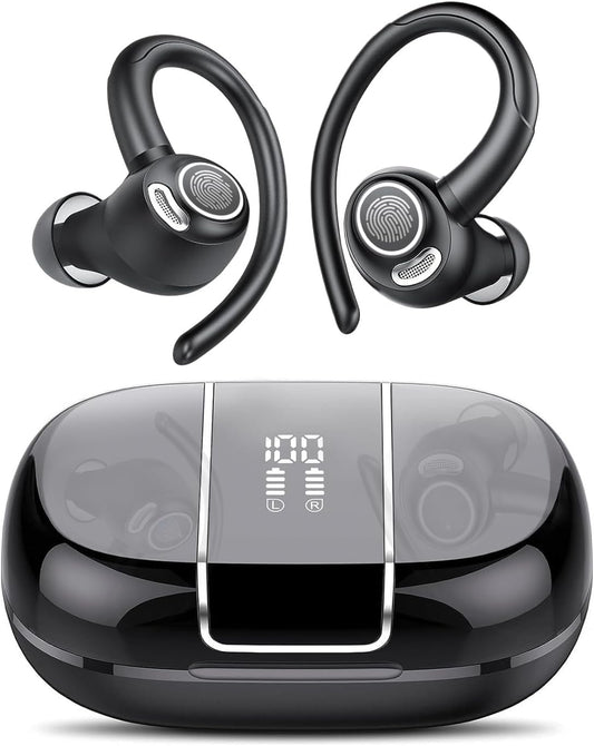 Wireless Earbud Bluetooth 5.3 Over-Ear Sport Headphones Touch Control Hi-Fi Stereo True TWS in Earphones IP6 Waterproof 48H Playback LED Power Display Noise Reduction Headset for Gym