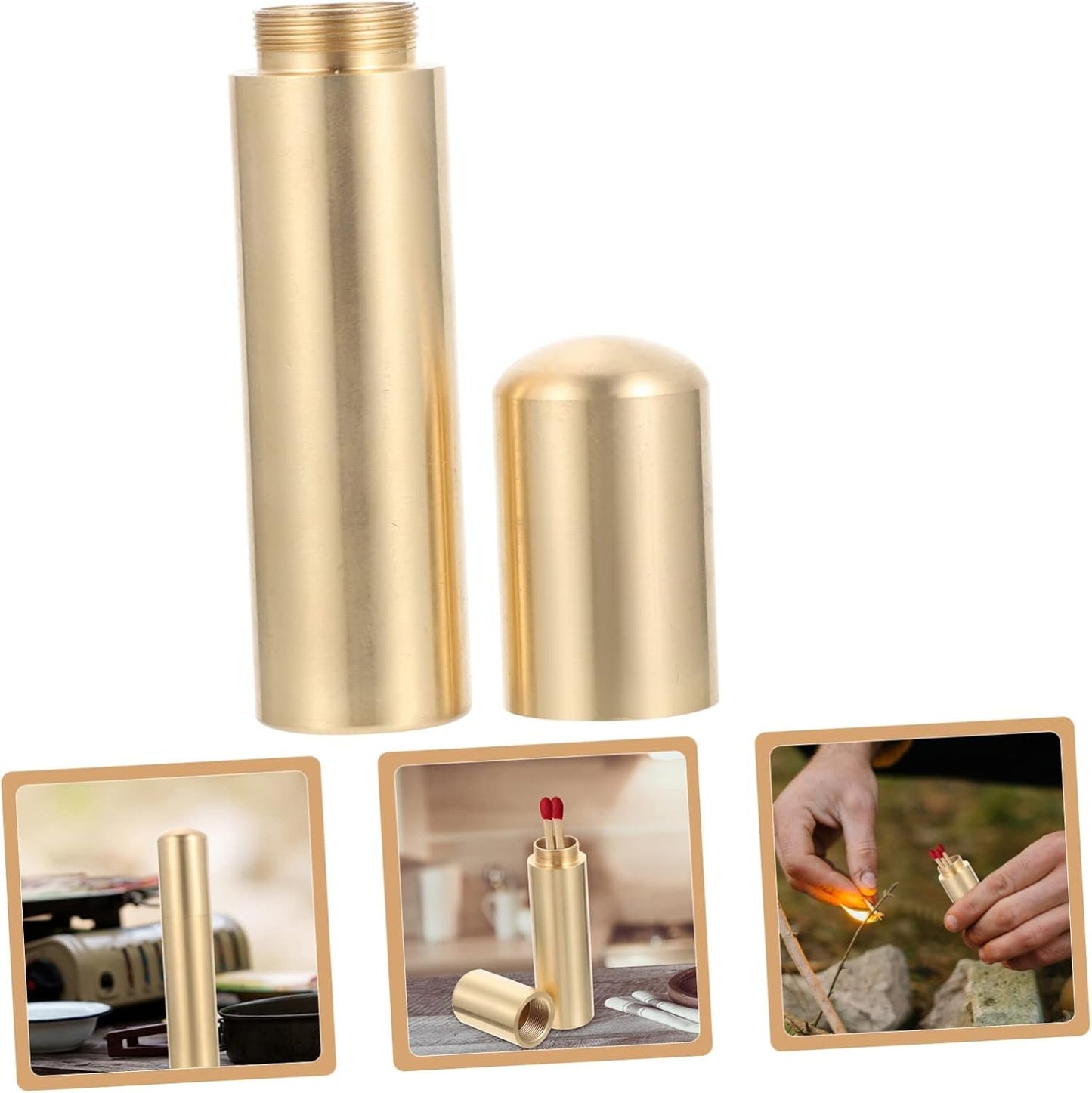 LOORGVEL Portable Match Case Durable Shockproof Survival Match Container for Camping Hiking