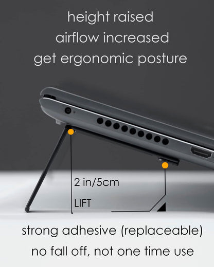 Aulumu G07 Pop Up Leg Stands Laptop, Super Portable Cooling Laptop Stand, Ergonomic Laptop Riser Lift for Desk for MacBook, All Laptops, Tablets, 8-20'', Black