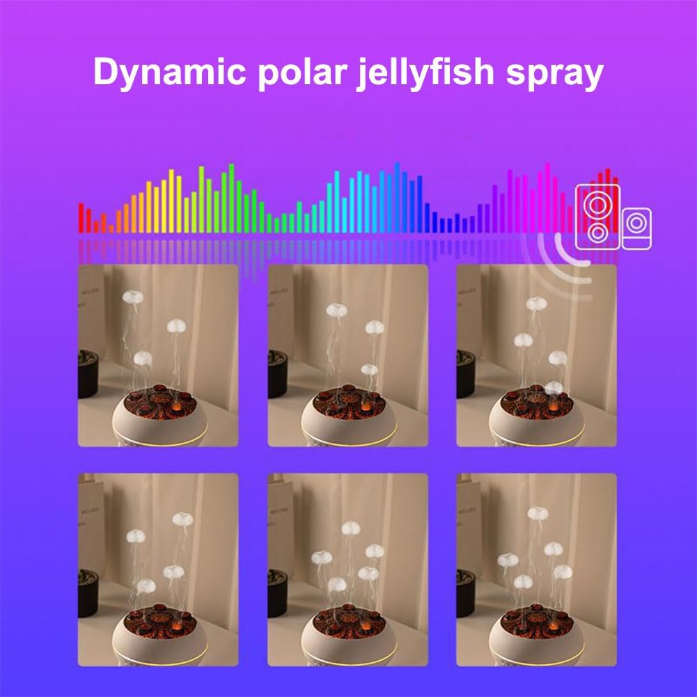 AZURAOKEY Essential Oil Diffusers, 250ML Dynamic Jellyfish Aromatherapy Diffuser Humidifier with 7 Colors LED Lamp Air Jellyfish Diffuser Humidifier for Home Bedroom Officec