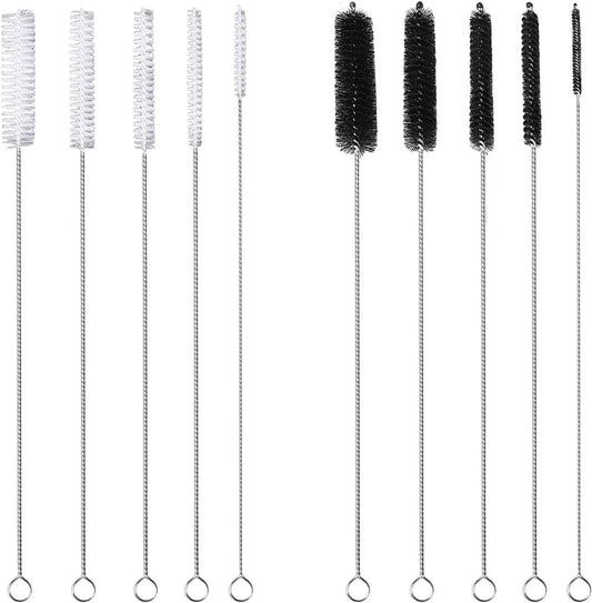 Pipe Straw Cleaner Brush 12 inch Long, 10 PCS Set Bristles Diameter(4+8+10+12+16mm) for Cleaning Straw, Pipe, Sippy Cup, Bottle and Tube