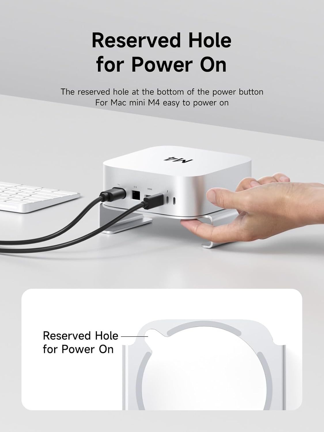 Hagibis Mac Mini M4 Stand - Aluminum Alloy Mount for Mac Mini M4/Pro 2024, Ventilation Heat Dissipation Cooling Desktop Holder Accessories (MMS03)