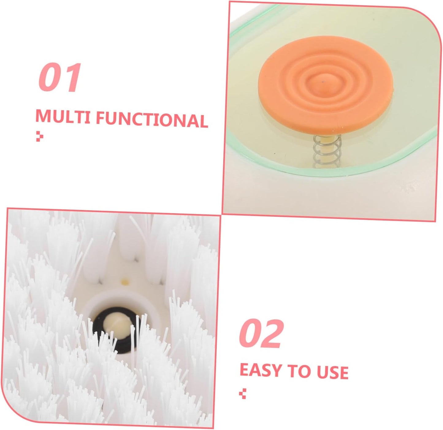 Levemolo Multifunctional Cleaning Brush with Liquid Dispenser Manual Press Shoe and Clothes Scrub Brush Soft Bristles for Easy Cleaning Essential Tool for Home Care