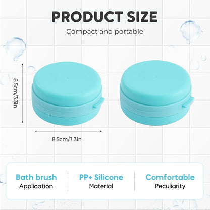 Silicone Body Scrubber, Portable Shower Brush, Lightweight 2 in 1 Tool, Soap Dispenser Built-In, Skin Care Accessory for Daily Cleansing, Spa, Travel, Bath, Blue, Pink, 1 Piece