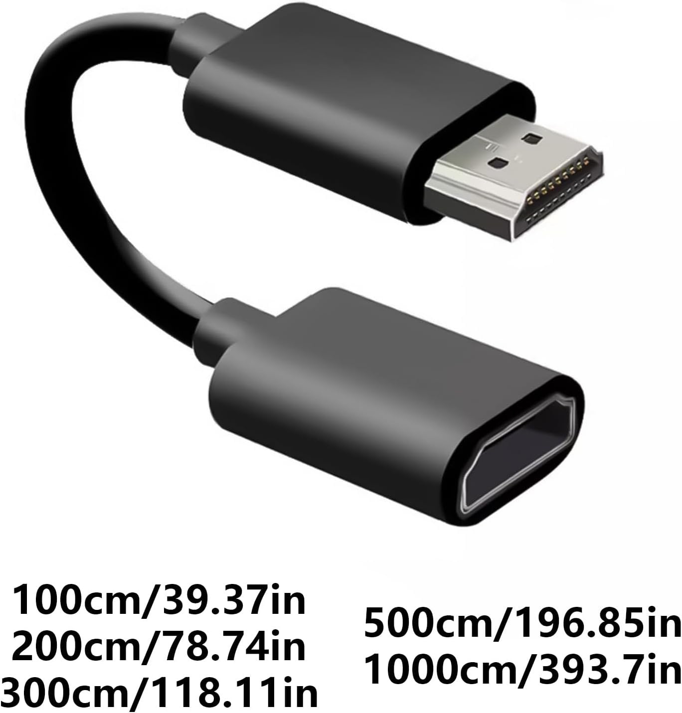 Flexible HDMI2.0 Extension Adapter Male to Female Cable for 4K60Hz UHD Displays for Streaming