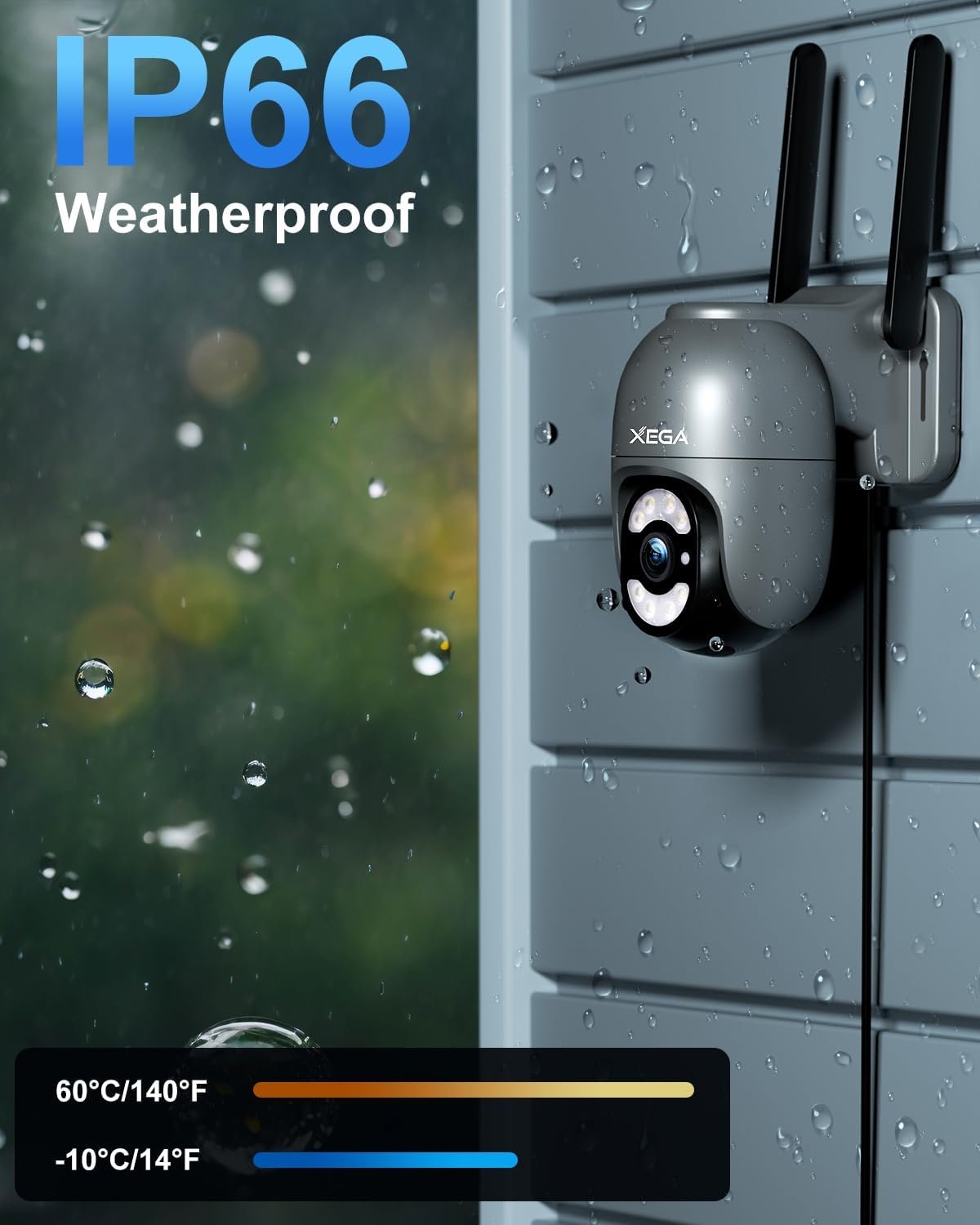 Xega 4G LTE Security Camera Outdoor with SIM Cardã€Plug in 24/7 Recordingã€‘ 2K Wired 4G No WiFi Security Camera, IP PTZ CCTV Auto Tracking Human Detection Spotlight Siren Alert TF Cloud Storage IP66