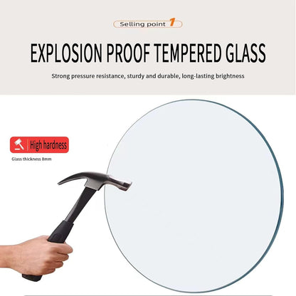 Beveled Glass Table Top, 1/2" Thick, Round Clear Tempered for Dining, Coffee Table, Home (40CM/16IN)