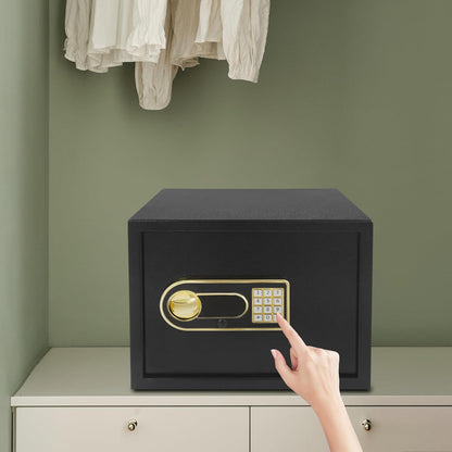 30L Safe Box with Smart Lighting, Small Value Safe with Digital Keyboard for Dormitory, Hotel, Office, Cash, Documents, Jewelry