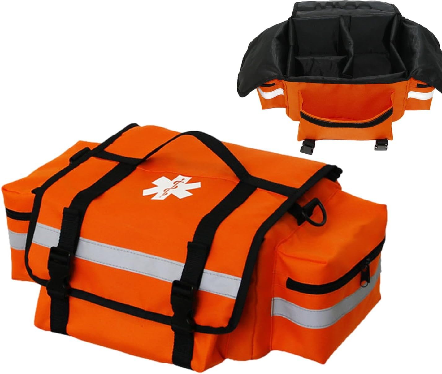 Portable Survival Bag,Oxford Cloth Large Capacity Car-Mounted Outdoor Bag - Convenient Shoulder Bag with Double-Ended Zipper Reflective Strip, Outdoor Accessories Buogint