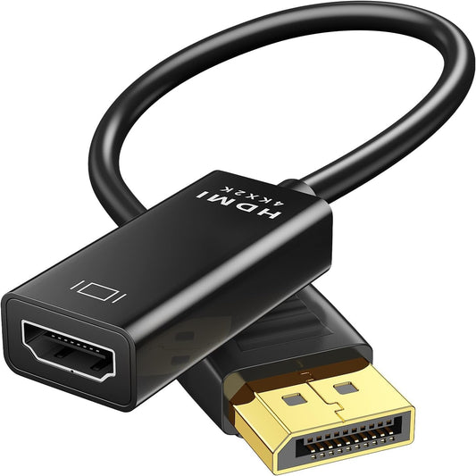 DisplayPort to HDMI Adapter, GOOOA Display Port DP to HDMI Adapter Cable Male to Female Port Connector 1080P for Computer, Desktop, Laptop, PC, Monitor, Projector, HDTV