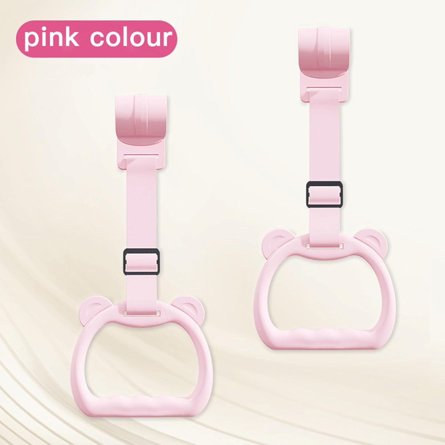Baby Pull Up Rings, 2 Pieces Cot Hangable Rings, 5.91x3.94 inches Training Tool Accessories Toy Strap Walking Practice, Exercise for Boys, Daycare, Yard Play, Sturdy Safety Design