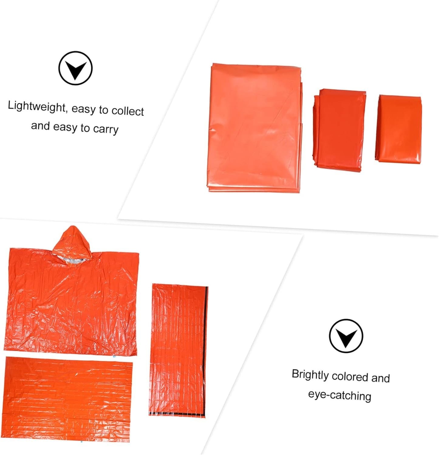 BESPORTBLE Insulated Thermal Blanket Survival Sleeping Bag Camping Tent Raincoat Set Essential Emergency Gear