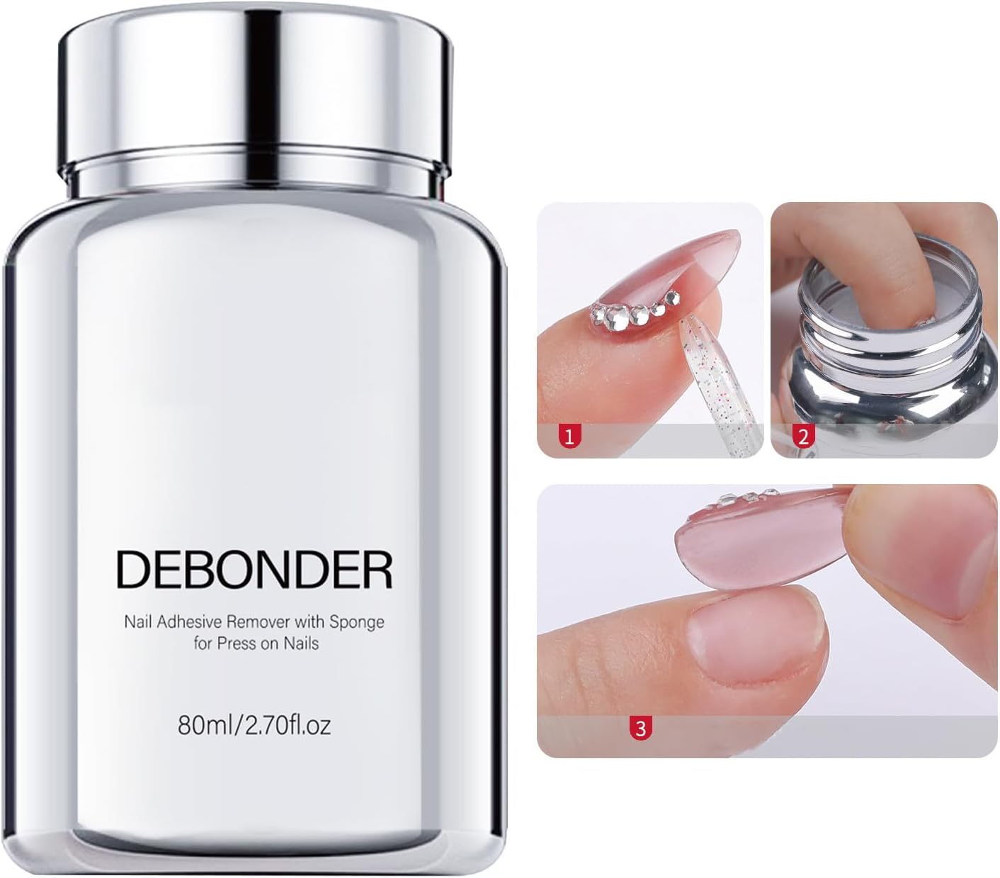 Nail Glue Remover, Adhesive Deboning Solution, Precision Gel Lifting Formula, White, Multipurpose Nail Care Tool, for Fingernails Toenails Home Salon, Long Lasting