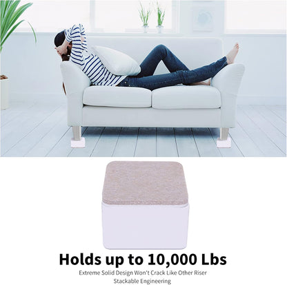 RCHYFFED Furniture Risers 5 cm High in Steel, Self-Adhesive Space-Saving Bed Riser, Furniture Legs 2 Inch Protects Floor, Table Feet, 4 Pieces Feet for Bed Sofa and Cabinets