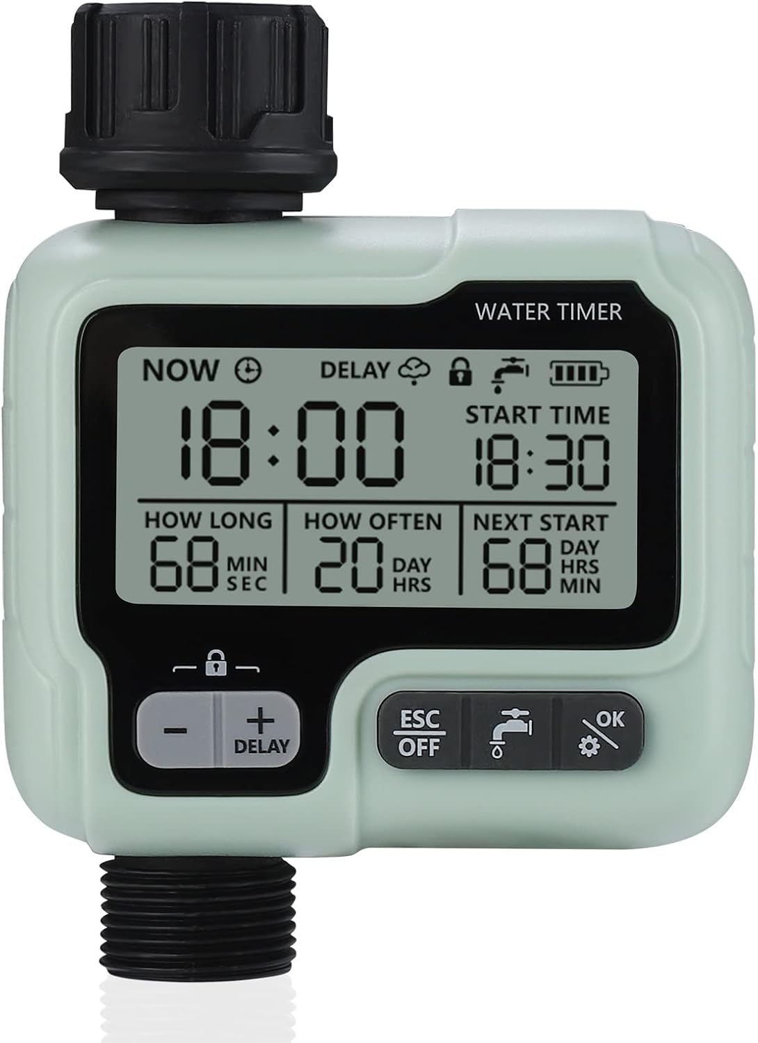 Johgee Garden Sprinkler Timer for Watering Garden Computer Watering IPX5 Automatic Water Timer Easy Control