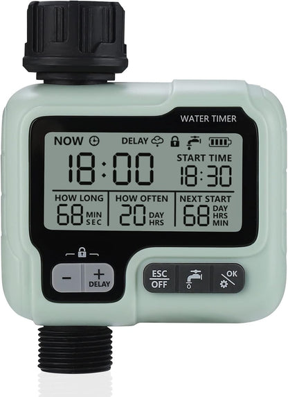 Johgee Garden Sprinkler Timer for Watering Garden Computer Watering IPX5 Automatic Water Timer Easy Control