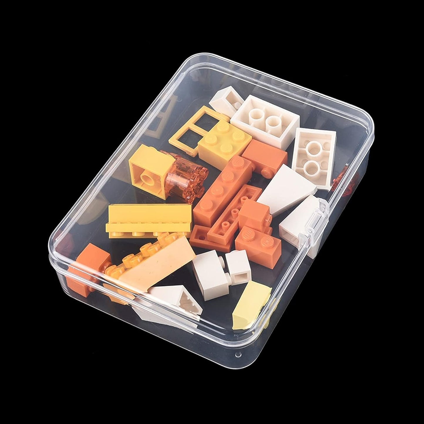 Thintinick 8-Pack Rectangular Plastic Storage Containers Box with Hinged Lid for Beads and Crafts, 4.5 x 3.3 x 1.1 inch / 115 x 85 x 28 mm (Translucent)