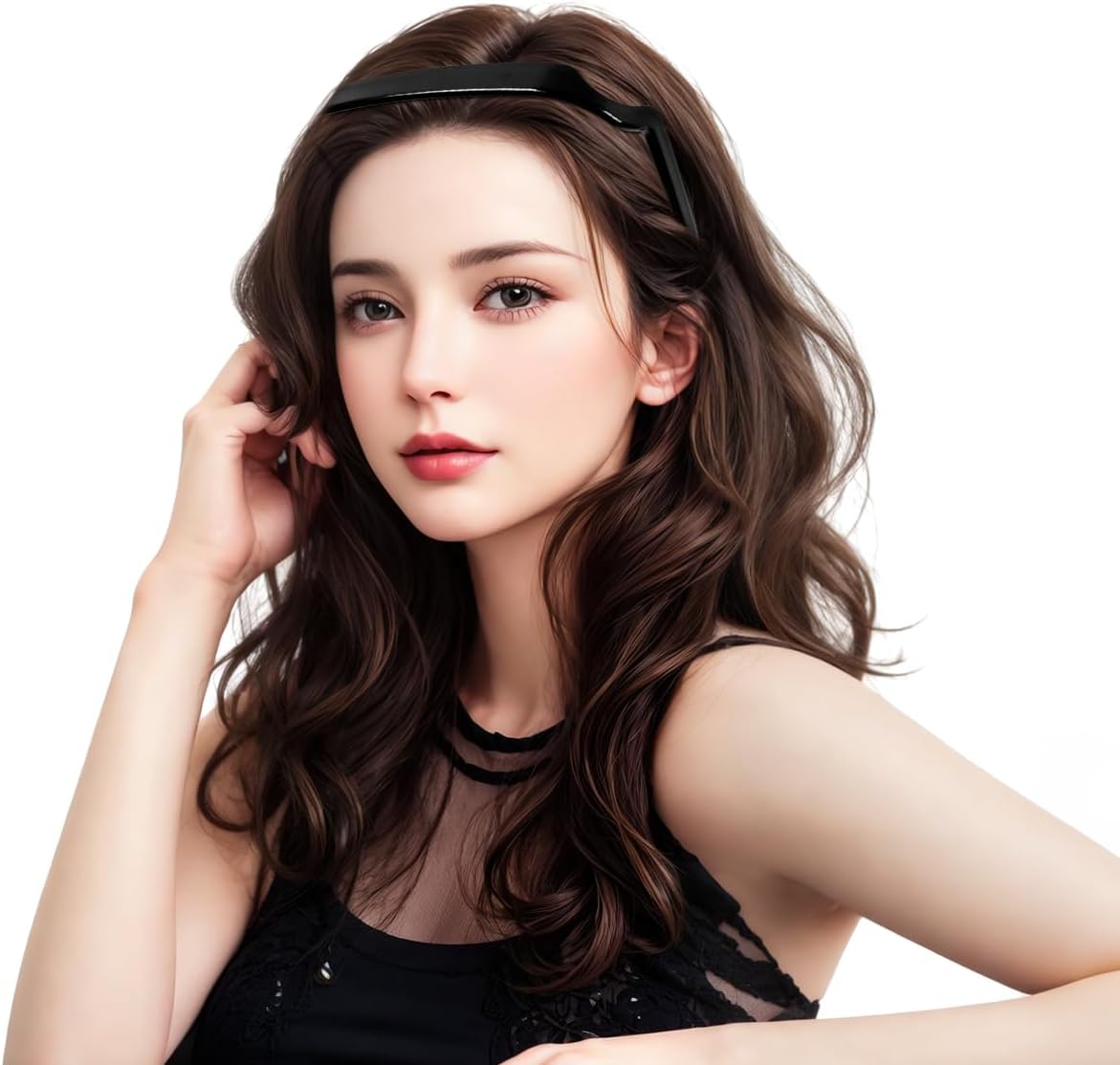 Reayou 3PCS Curly Headband, Makeup Headband for Women,Fashion Curly Hair Thick Hair Band, Curly Hairstyle Fixing Tool, Invisible Hair Hoop That Fits Like Sunglasses, for Skin Care, Makeup Removal..