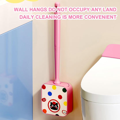 Toilet Bowl Cleaner Brush, Wall-Mounted Toilet Brushes, 15,55 x 3,94 x 1,57 pollici Long Handle Stain Remover Bathroom Cleaning Tool Set for Household Apartment, RV Bathrooms Accessories