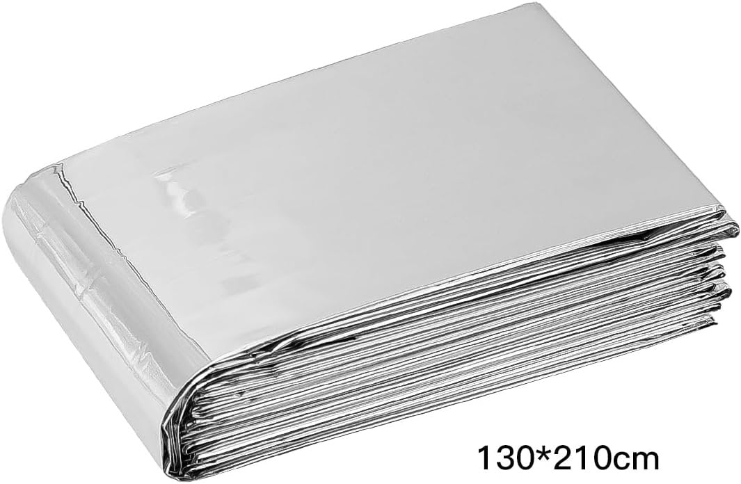 4 Pack NUZAMAS 130x210cm Emergency Blanket Survival Blanket Silver Color Palette Keep Warm Moisture Proof for Plant Growth First Aid Marathon Camping Outdoor Survival