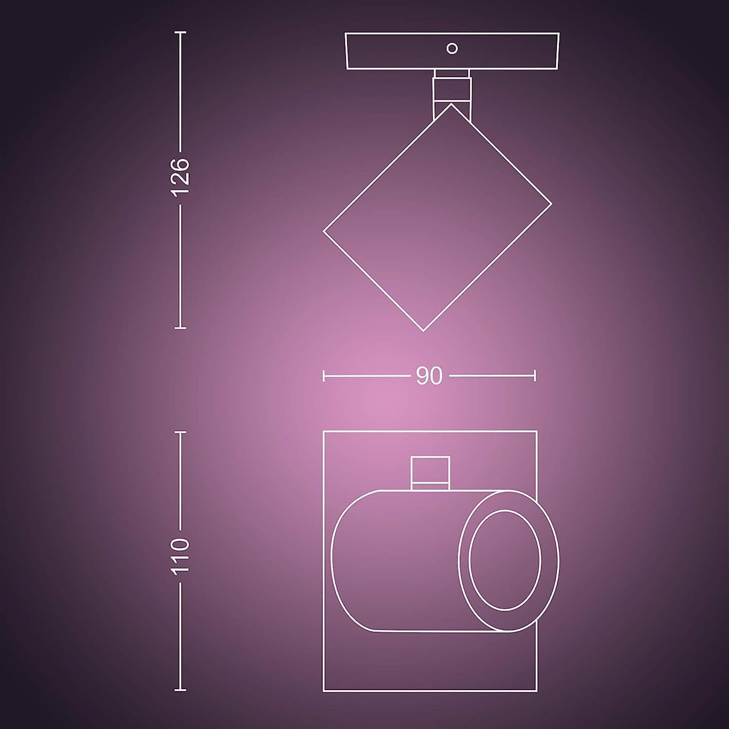 PHILIPS Lighting Hue Argenta White and Color Ambiance Connected Spotlight, with Bluetooth, 1 Light Point, GU10, 5.7 W, Aluminium