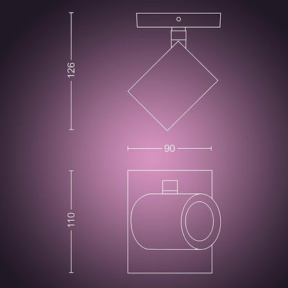 PHILIPS Lighting Hue Argenta White and Color Ambiance Connected Spotlight, with Bluetooth, 1 Light Point, GU10, 5.7 W, Aluminium