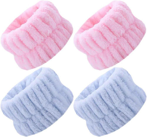 SGERUFZ 2 Paar Skincare Wristbands, Elastics and Absorbent, Face and Hair Bands, Wristbands for Women and Girls, Makeup Accessories and Facial Cleansing