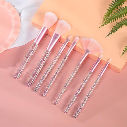 Zeayebsr 7 Pieces Make Up Brushes, Fan Makeup Brushes Premium Set, Professional Cosmetic Accessories with Cosmetic Bag, for Foundation Concealers Eyeshadows and Eyebrows, Gift Ideas