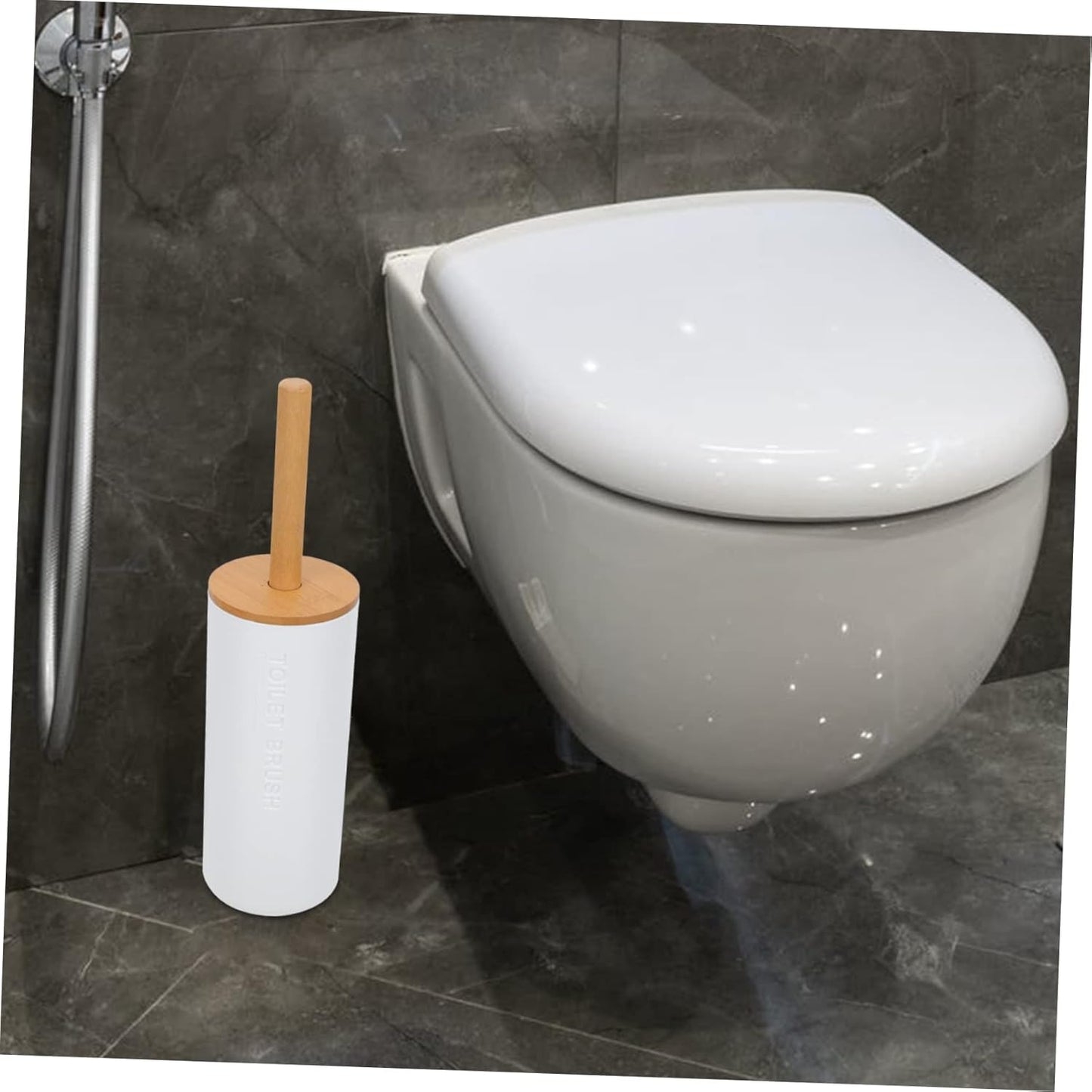 iplusmile 1Pc Long Handle Toilet Brush with Base Modern Bathroom Cleaner Slip Grip Design for Efficient Cleaning Supplies Essential for Odor Maintenance