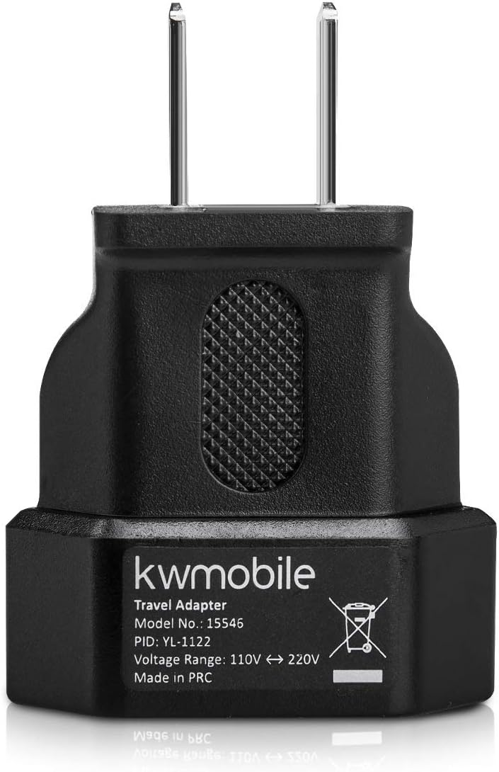 kwmobile 3x Travel Adapter for USA - Plug for USA Canada Mexico for Charging Mobile Phone Tablet PC - Pack of 3 Adapter